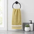 thumbnail image 2 of REGALWOVEN 2 Pack Pure Cotton Hand Towels with Textured Stripe Border, Soft Absorbent Quick Drying Decorative Towel Set for Bathroom Yellow 29" x 13", 2 of 7