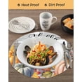 thumbnail image 3 of 15 Inch Round Placemats Set of 4, Fall Non Slip Heat Insulation PP Table Mats, Thanksgiving Pink Orange Blue Pumpkin Grey Wooden Washable Place Mats for Kitchen Dining Party Table Decor, 3 of 7
