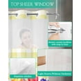 thumbnail image 4 of No Hook Shower Curtain with Snap in Liner, Spring Watercolor Tulip Flowers Yellow Plaid Hotel Shower Curtains for Bathroom, Washable Shower Curtain Liner Set with Mesh Top Window, 72"x96", 4 of 6