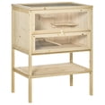 thumbnail image 5 of Resenkos Pet Mouse Cage, Hedgehog Cage,3-Tier Wooden Hamster Cage Mice and Rat Cage with Openable Top, Front Door, Shelf, Natural, 5 of 11