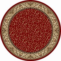Radici Usa Como Area Rug 1599 Red Italian Bordered 8' x 8' Round