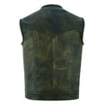 thumbnail image 5 of Lesa Collection Leather Men's Distressed Brown ‘Dual Closure’ Motorcycle Leather Vest Size - M, 5 of 12