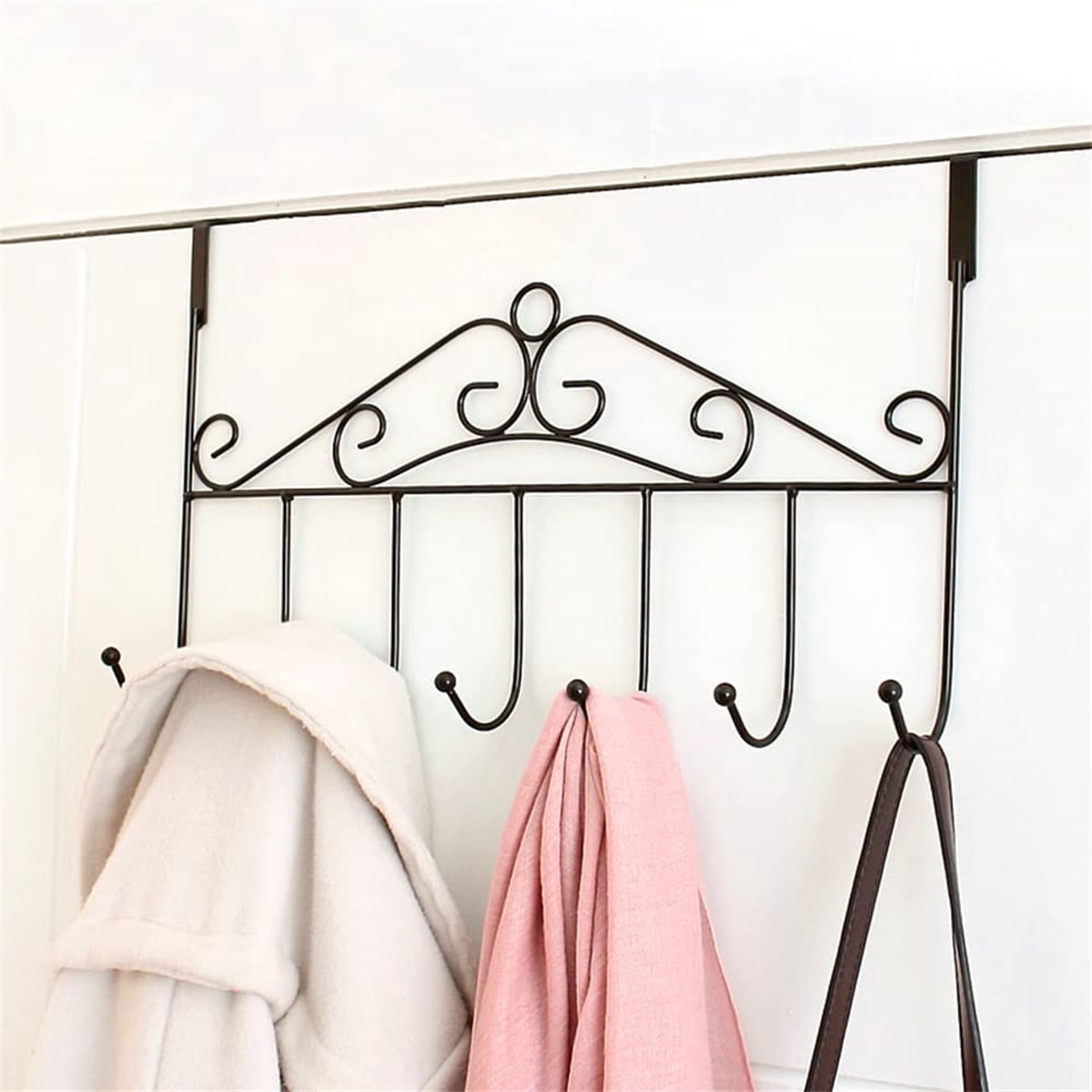 7-Hook Over-The-Door Organizer Rack - Heavy Duty For Hats, Towels, Coats | No Tools Needed