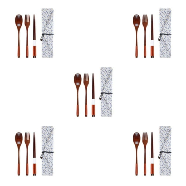 Advancent Juego de cubiertos portátil estilo japonés lavable reutilizable escuela estudiante niños palillo tenedor cuchara cubiertos tipo Type2 NO2