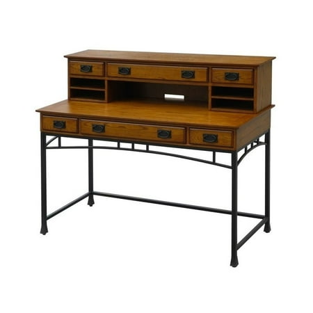 Bowery Hill Computer Desk And Hutch In Distressed Oak Com Bowery Hill Computer Desk And Hutch In Distressed Oak
