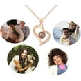thumbnail image 4 of Custom Photo Projection Necklace with Picture Inside I Love You Necklace 100 Languages Personalized Photo Projection Anniversary Valentines Day Gifts for Women, 4 of 10