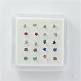 thumbnail image 5 of Ayyufe 20Pcs/Box Women Flower Rhinestone Silver Plated Nose Stud Body Piercing, 5 of 6