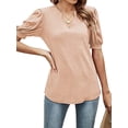 thumbnail image 4 of Coduop Women Short Sleeve T-Shirt Tunic Tops Summer Casual V-Neck Basic Tees Tshirt Tops, 4 of 6