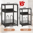 thumbnail image 2 of Large Record Player Stand, 3-Tier End Table with Vinyl Storage Up to 130 Albums, Industrial Turntable Printer Tables, Modern Side Tables for Living Room, Office, Dark Grey, 2 of 9