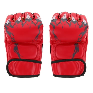 1Pair Half Fingerless MMA Gloves Half Finger Kickboxing Gloves Training Light Workouts Thai Gloves for Karate Taekwondo Powerlifting Martial Arts Training