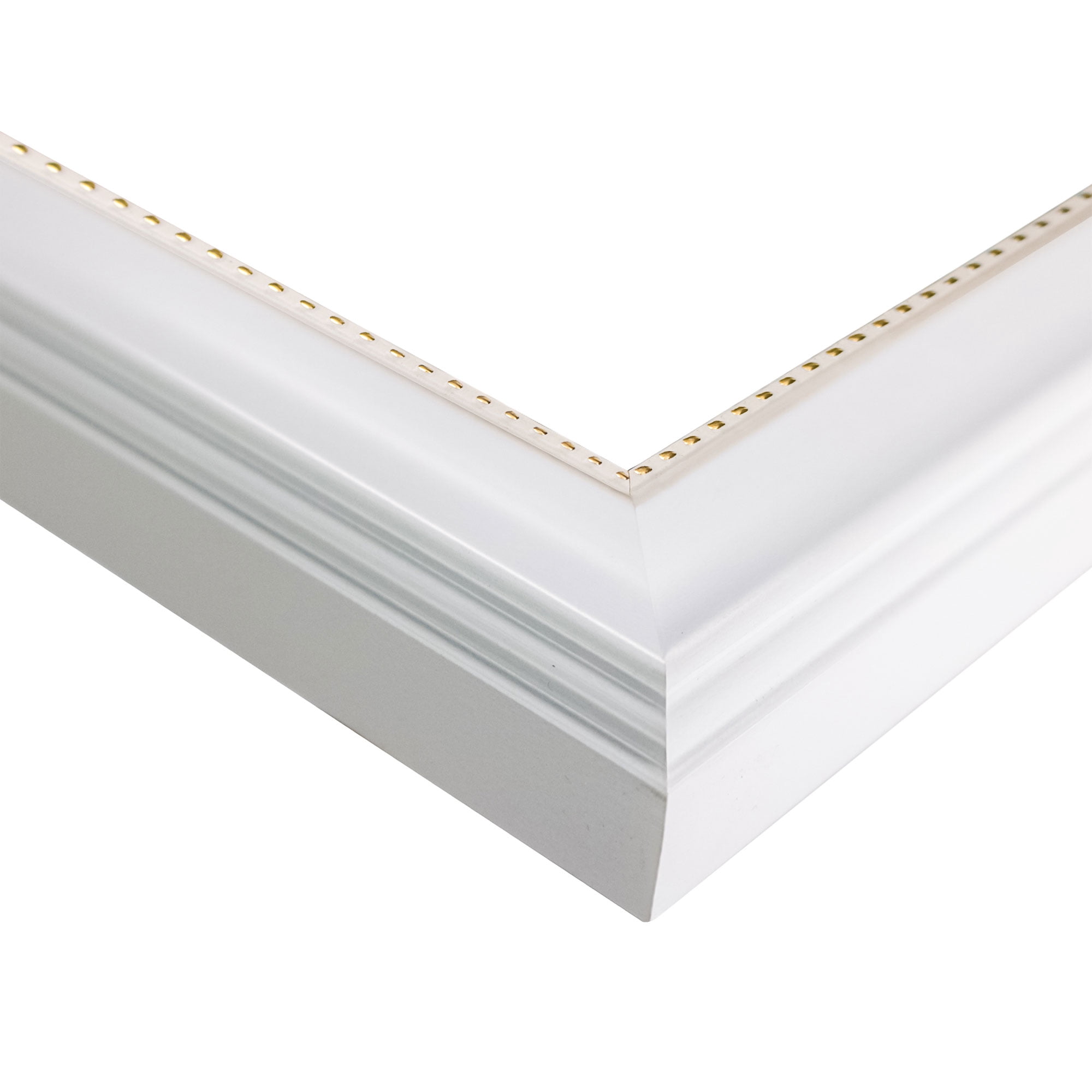 GraduationMall White with Gold Beads 5x7 Picture Frames for Wall or Tabletop 2-Pack