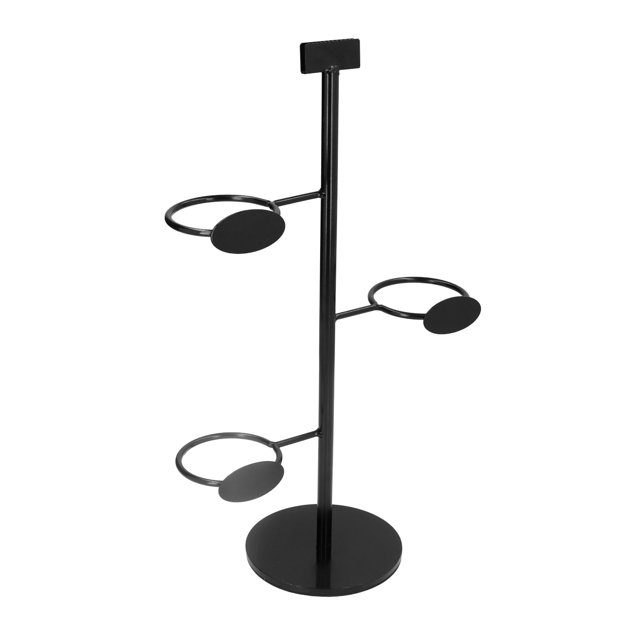 Portavasos Soporte de exhibición, Portavasos de 3 agujeros Apariencia negra Material de hierro Conveniente Compacto Simple Elegante para restaurante para el hogar para tienda de bebidas LHCER 1
