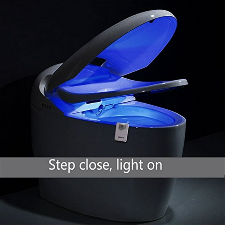 Motion Sensor Toilet Bowl Night Light – 8 Color-Changing LED, PIR Activated, Battery Powered