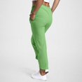 thumbnail image 4 of Fgnfyis Pantalon pour Femmes Taille Haute Décontracté Couleur Unie Lin Ample Confortable Pantalon de Maison Vert TTG, 4 of 9