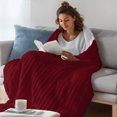 thumbnail image 4 of Pure Red Wine Fleece Throw Blanket for Couch, Simple Solid Color Microfiber Flannel Blanket for All Season, Lightweight Soft Throw Blankets for Bedroom, Living Room, 60"x80", 4 of 9