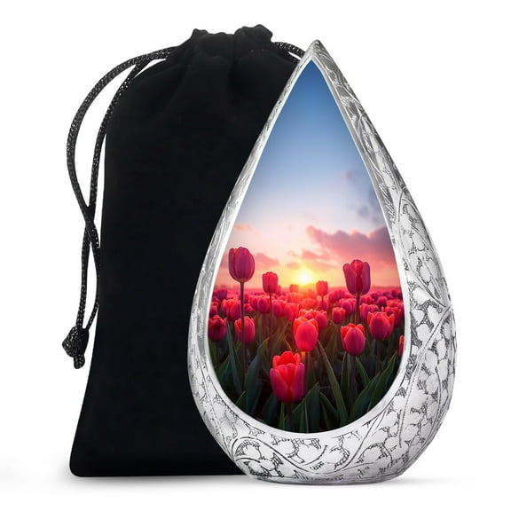 JAGSHASHI Dawn Crimson Kiss - Large Decorative Urn - Memorial Ashes - Adult Large Urn - Unique Urn - Urns For Cremation Ashes - Funeral Cremation Urns For Ashes - 10 Inch - Large