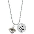 thumbnail image 1 of Delight Jewelry Silvertone Football Spinner Silvertone Script Initial Disc - X - Charm Necklace, 20"+3", 1 of 1
