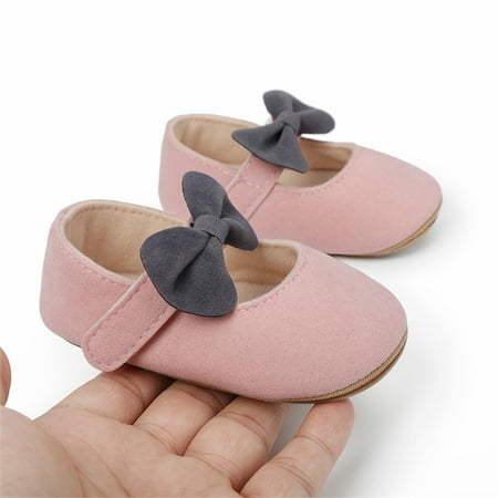 

Youmylove Toddler Kids Infant Girls Soild Colour Bowknot Princress Shoes Soft Sole Floor Barefoot Non-Slip First Walkers Prewalker Shoes Baby Walking Shoes