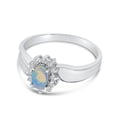 thumbnail image 3 of 10k White Gold Oval Opal And Diamond Ring, 3 of 8