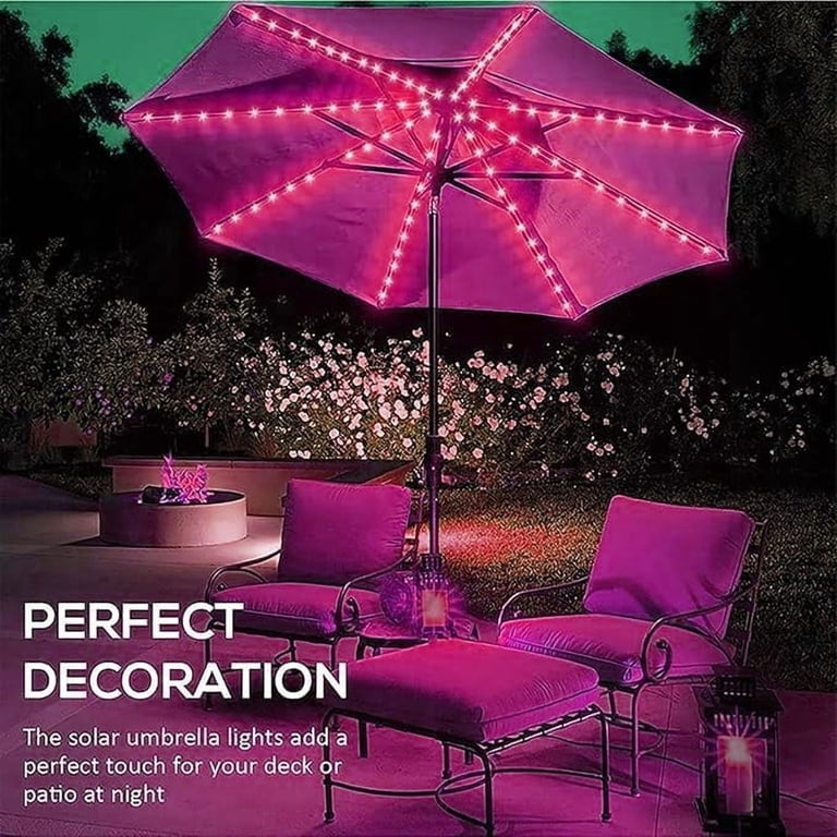 battery patio umbrella string lights Umbrella String Lights, 104 LED String Lights Waterproof Battery Garden  Patio Umbrella with 8 Modes Indoor/Outdoor
