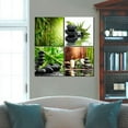 thumbnail image 2 of Framed Print Canvas Bamboo Green Pictures SPA Zen Stone Candles Flower Picture Home Bathroom Living Room Bedroom Wall Art Decor Ready to Hang (12Inchx12Inchx4Pcs), 2 of 6