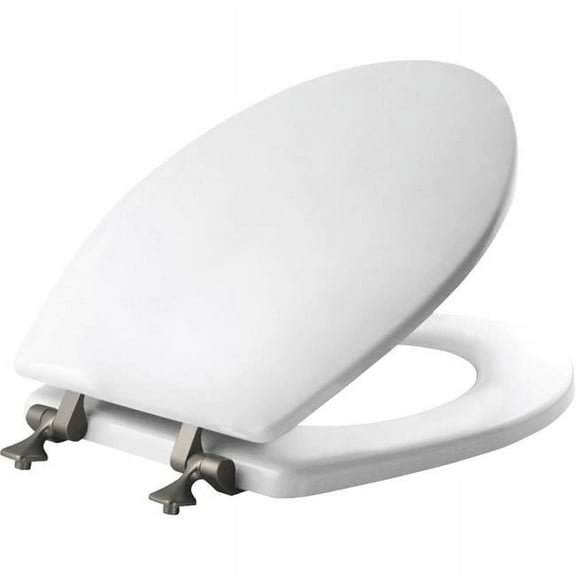 Slow Close Round White Molded Wood Toilet Seat
