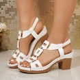 thumbnail image 2 of DAFEI Sandales pour Femmes à Talons Hauts Épais, à Bout Ouvert, à Talon Bloc, Robe, Fête Nuptiale, Chaussures de Mariage, 2 of 8