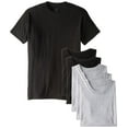 thumbnail image 2 of Hanes Best Men's 6 Pack Crew Neck Cotton Tagless T-Shirts (Solids & Heathers, XXL), 2 of 2