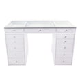 thumbnail image 2 of Impressions Vanity Slaystation Plus 2.0 Desk with Drawers for Makeup Station, Tabletop Vanity Mirror Desks with Crystal Lux Knobs (Bright White), 2 of 4