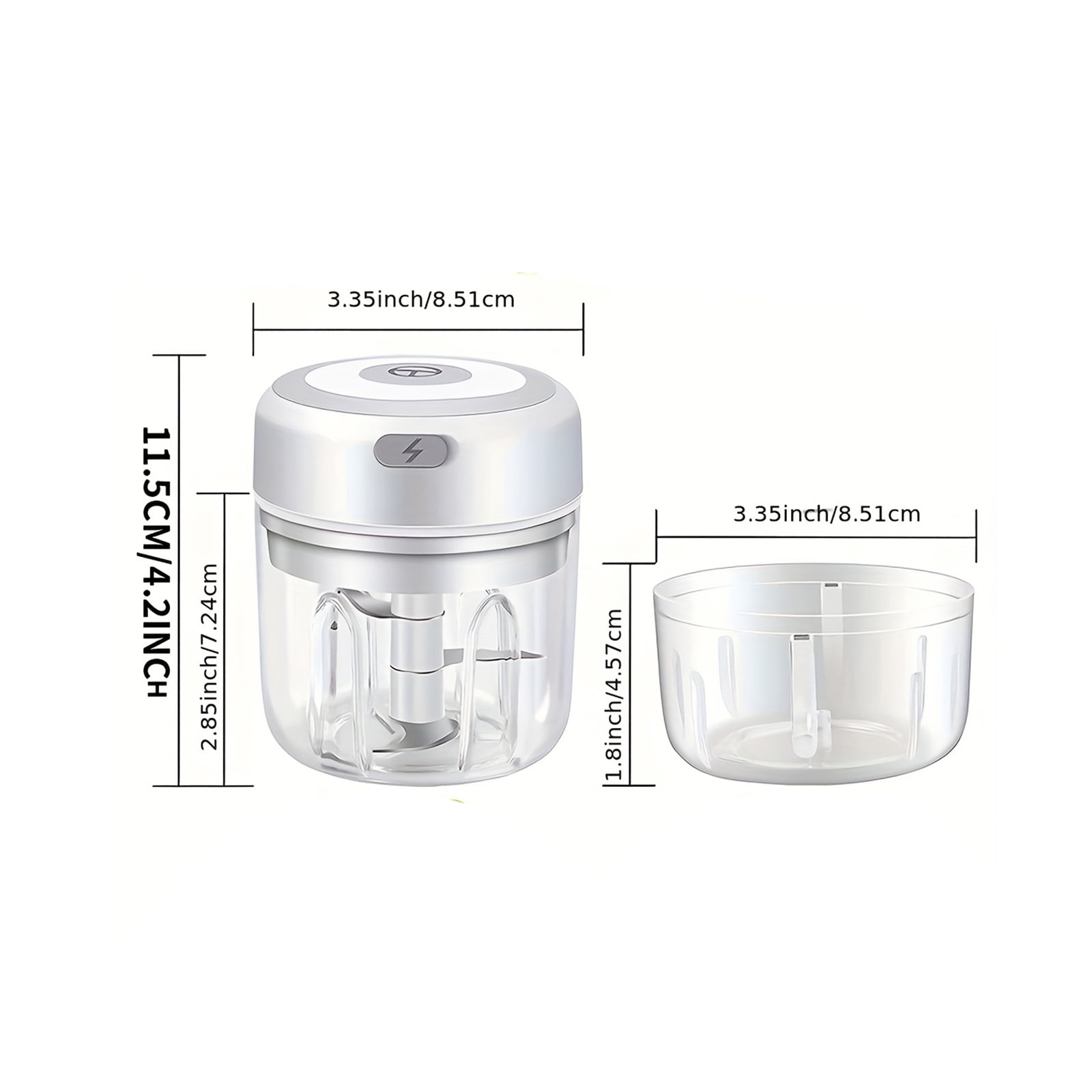 Electric Herb Grinder for Spice- Efficiency 3.4oz Large Grinder for Grinding Fresh and Dry Herb, Portable USB Charge with Clear Chamber, for Fruit,Spices Garlic,Meat.