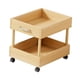 thumbnail image 2 of Carrito rodante con estante móvil de 2 niveles y soporte para cosméticos de madera con ruedas. M, 2 of 9