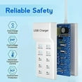 thumbnail image 6 of USB C Charger,10 Ports USB Charger Station with 6 Ports USB-C Charger, Desktop 50W Multi Port USB Charger Compatible with iPhone 14/13/12/11/Samsung S23/S22/S21/Tablet/Watch/Headphones, 6 of 6