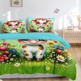 thumbnail image 3 of Juego de Funda Nórdica de Vaca para Niños King Size,Floral Flower Cute Cow Bedding Set for, 3 of 8
