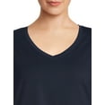 thumbnail image 2 of Terra & Sky Women's Plus Size V-Neck T-Shirt Dress with High Low Hem, 2 of 5