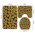 thumbnail image 3 of Black Small Sunflower Pattern Bathroom Rugs Sets 3 Piece,Toilet Cover Set,Absorbent Non Slip Bathroom Mats Sets with U-Shaped Contour Rug Toilet Rug Set, 3 of 5