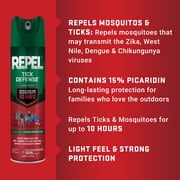 Repel Tick Defense Tick and Mosquito Repellent, Bug Spray with 15% Picaridin, 6.5 Oz