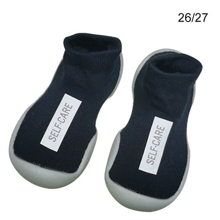 

Baby Shoes First Shoes Unisex Toddler First Baby Girl Kids Soft Rubber Sole Baby Shoe Knit Booties Anti\-slip Black 26/27
