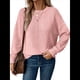 thumbnail image 3 of Suéteres de Mujer de Otoño, Informales, de Larga, Ligeros, de Gran Tamaño, Tipo Pulóver Rosa S, 3 of 6