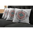 thumbnail image 2 of Ambesonne Tribal Throw Pillow Cover 4 Pack, Aztec Native Art Design, 24", Teal and Coral Pink, 2 of 6