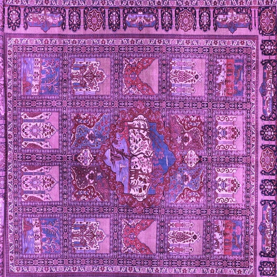 Ahgly Company Indoor Square Animal Purple Traditional Area Rugs, 8' Square
