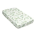 thumbnail image 2 of Sweet Jojo Designs Botanical Sage Green White Satin Fitted Crib Sheet, 2 of 6