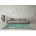 thumbnail image 3 of Ahgly Company Indoor Round Southwestern Light Blue Country Area Rugs, 5' Round, 3 of 4