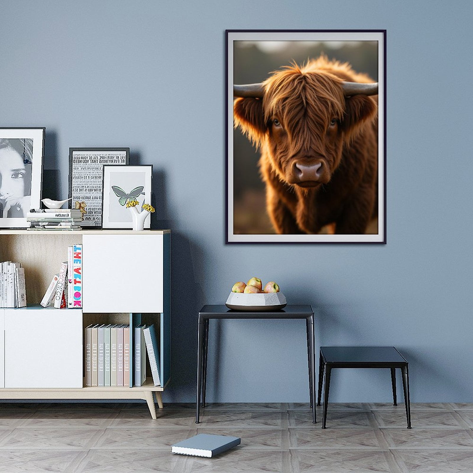 Diamond Art Kits for Adults - 5d Brown Long-Haired Cattle Portrait Diamond Painting for Adults, Diamond Art for Adults Beginners, Diamond Painting Kits for Adults for Home Wall Decor