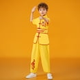 thumbnail image 2 of Boys Outfit Traditional Chinese Arts Satin Tracksuit Unisex Childrens Wushu Training Set, 2 of 3
