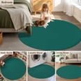 thumbnail image 6 of Dark Green Large Area Rugs for Bedroom Living Room, Soft Non Slip Carpet Bedside Rug, Modern Pure Dark Green Round Floor Cover Kitchen Accent Rug 6' for Dining Room/Office, 6 of 9