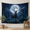 C, variant on XaaKee Tapestry Wall Hanging, Celestial Moon Deer Mystical Full Moon, High-Quality Polyester Large Tapestry, 60x40Inch