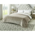 thumbnail image 4 of Cozy Tyme Lorraine Flannel Reversible Sherpa Throw Blanket - Super Soft Solid Color 108"x 90" Taupe, 4 of 11