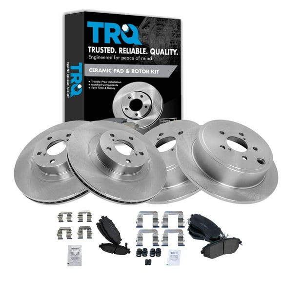 TRQ Front and Rear Brake Pad & Rotor Kit Brake Pads Brake Rotor Ceramic Fits Select 2013-2015 Subaru BRZ 2011-2013 Forester 2011-2014 Impreza 2013-2014 Legacy Outback