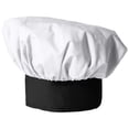 thumbnail image 1 of Uncommon Threads 0100-4500 Bonnet de Chef en Popeline Blanc/noir, 1 of 4