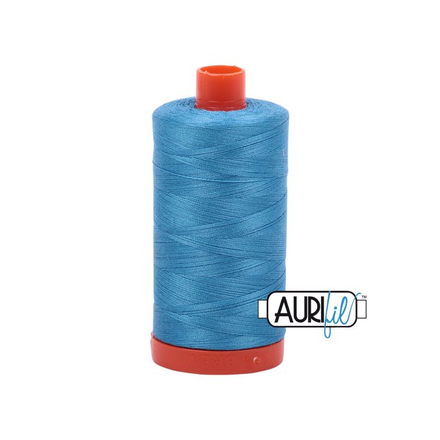 Superpunch Bright Teal Aurifil Cotton Thread, 50wt, 1300 Meter Spool